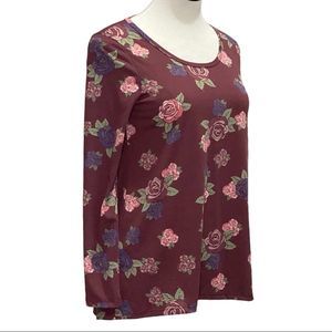 LuLaRoe Lynnae Long Sleeve Floral Top Size XS